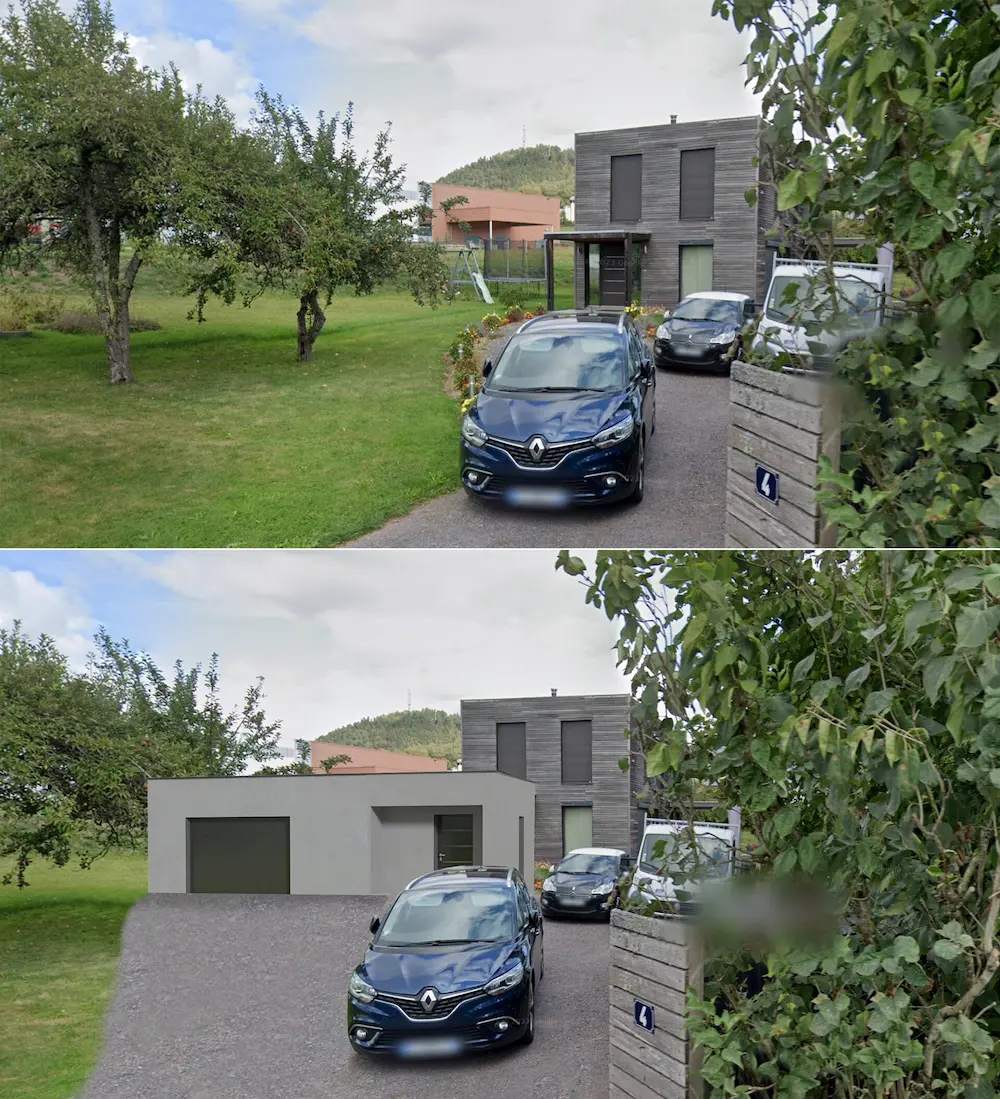 construction d'un double garage par Maisons Axial, groupe SLCI